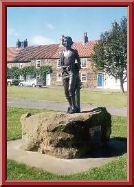 Sculpture of young Cook, Great Ayton village green