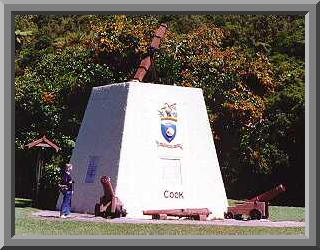 Cook monument, Ship Cove, New Zealand